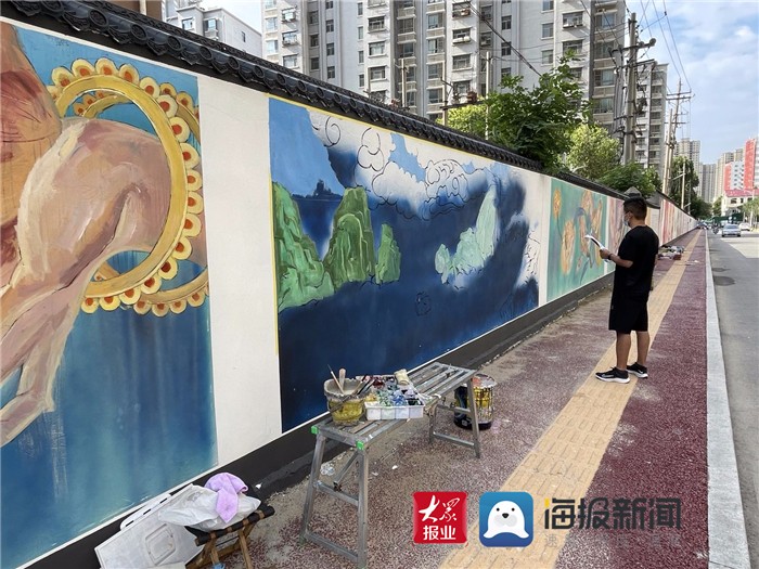 网红墙② ｜手绘艺术助力创城 “牡丹”元素彰显菏泽魅力(图2)