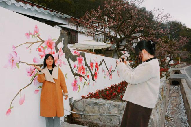 桃花荟·春光好 桃花墙上“开”！龙泉山农家院落美如“画”(图5)