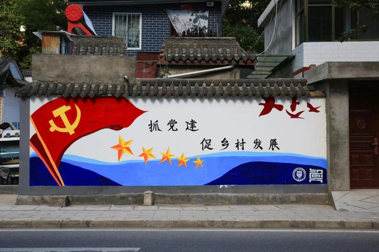 文化墙绘助力乡村振兴 天大学子妙手打造高颜值乡村(图2)
