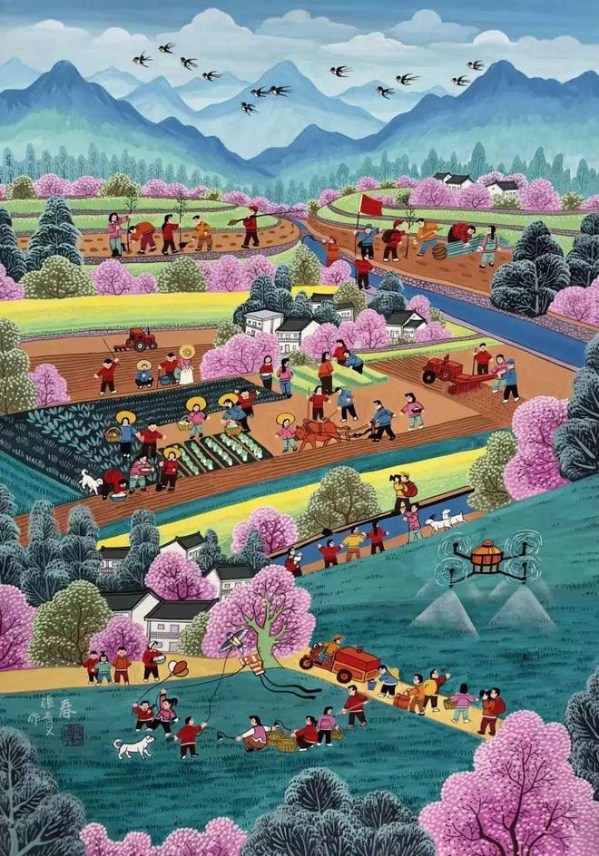 共和国75周年礼赞丨一墙画作“画”活鄠邑(图2)