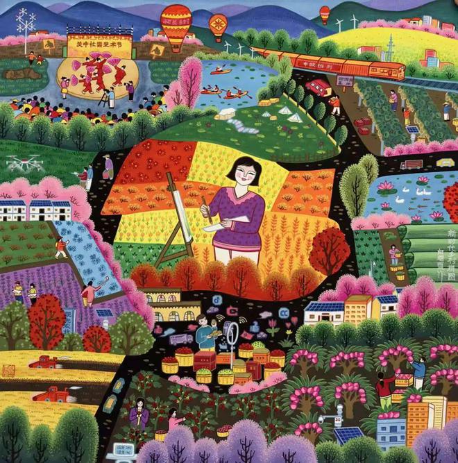 共和国75周年礼赞丨一墙画作“画”活鄠邑(图3)