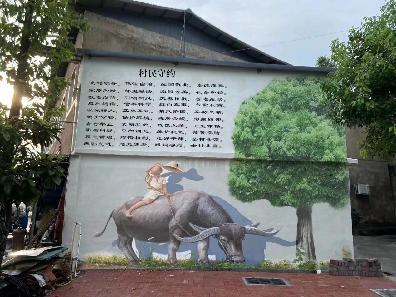 大龙山镇总铺社区：以墙为纸 画美丽乡村(图2)