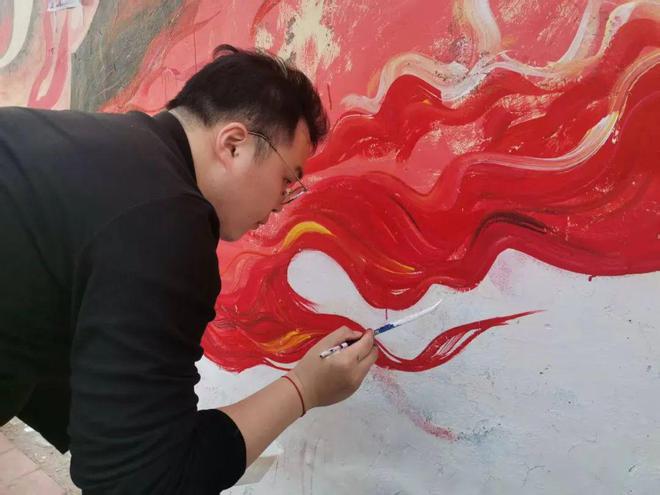 完工！超大哪吒墙绘就在日照这里→(图3)